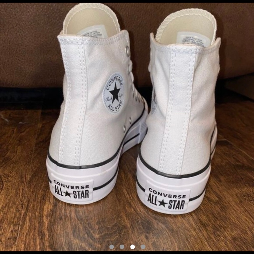 Brand new white platform converse